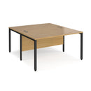Maestro 25 800mm Deep Back To Back Straight Desks With Bench Leg - Oak - NWOF