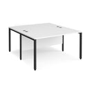 Maestro 25 800mm Deep Back To Back Straight Desks With Bench Leg - White - NWOF