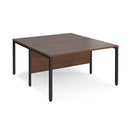 Maestro 25 800mm Deep Back To Back Straight Desks With Bench Leg - Walnut - NWOF