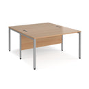 Maestro 25 800mm Deep Back To Back Straight Desks With Bench Leg - Beech - NWOF