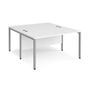 Maestro 25 800mm Deep Back To Back Straight Desks With Bench Leg - White - NWOF
