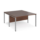 Maestro 25 800mm Deep Back To Back Straight Desks With Bench Leg - Walnut - NWOF
