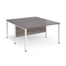 Maestro 25 800mm Deep Back To Back Straight Desks With Bench Leg - Grey Oak - NWOF