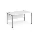 Maestro 25 800mm Deep Straight Desk With Bench Leg - White - NWOF