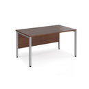 Maestro 25 800mm Deep Straight Desk With Bench Leg - Walnut - NWOF