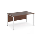 Maestro 25 800mm Deep Straight Desk With Bench Leg - Walnut - NWOF