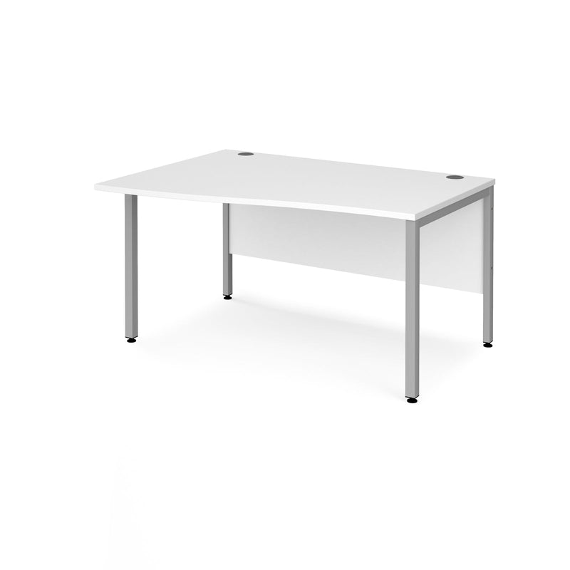 Maestro 25 Wave Desk With Bench Leg - White - NWOF
