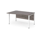 Maestro 25 Wave Desk With Bench Leg - Grey Oak - NWOF