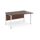 Maestro 25 Wave Desk With Bench Leg - Walnut - NWOF