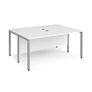 Maestro 25 600mm Deep Back To Back Straight Desks With Bench Leg - White - NWOF