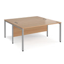 Maestro 25 800mm Deep Back To Back Straight Desks With Bench Leg - Beech - NWOF