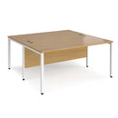 Maestro 25 800mm Deep Back To Back Straight Desks With Bench Leg - Oak - NWOF