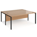 Maestro 25 800mm Deep Back To Back Straight Desks With Bench Leg - Beech - NWOF