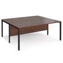 Maestro 25 800mm Deep Back To Back Straight Desks With Bench Leg - Walnut - NWOF