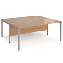 Maestro 25 800mm Deep Back To Back Straight Desks With Bench Leg - Beech - NWOF