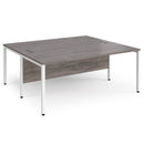 Maestro 25 800mm Deep Back To Back Straight Desks With Bench Leg - Grey Oak - NWOF