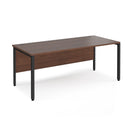 Maestro 25 800mm Deep Straight Desk With Bench Leg - Walnut - NWOF