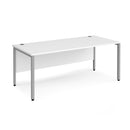 Maestro 25 800mm Deep Straight Desk With Bench Leg - White - NWOF