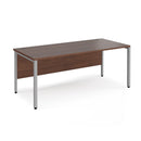 Maestro 25 800mm Deep Straight Desk With Bench Leg - Walnut - NWOF