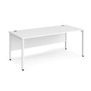 Maestro 25 800mm Deep Straight Desk With Bench Leg - White - NWOF