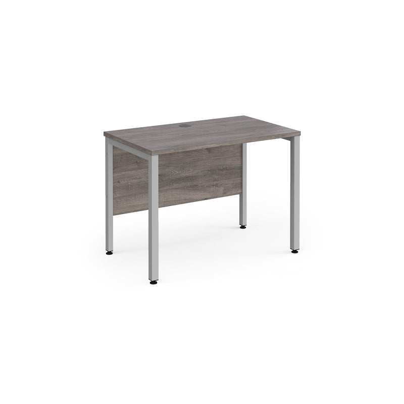 Maestro 25 600mm Deep Straight Desk With Bench Leg - Grey Oak - NWOF