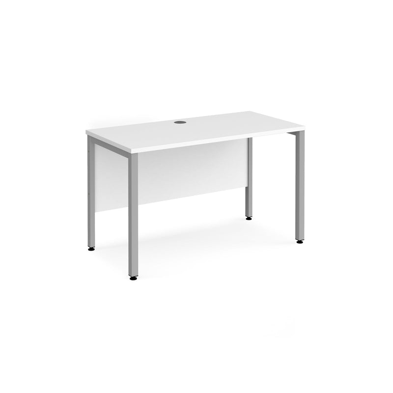 Maestro 25 600mm Deep Straight Desk With Bench Leg - White - NWOF