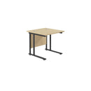 TC Office Twin Upright 800mm Deep Rectangular Desk - Maple - NWOF