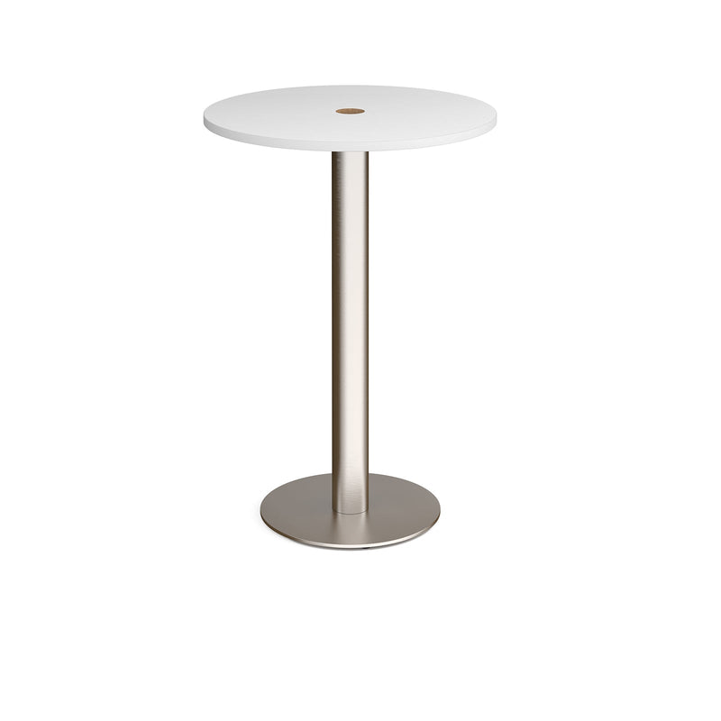 Monza Circular Poseur Table With Central Circular Cut-Out - White - NWOF