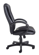 Nantes High Back Managers Chair - Black Faux Leather - Flogit2us.com