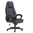 Noble High Back Managers Chair - Black Faux Leather - Flogit2us.com