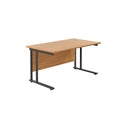 TC Office Twin Upright 800mm Deep Rectangular Desk - Oak - NWOF