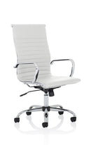 Nola High Back White Bonded Leather Executive Chair - NWOF