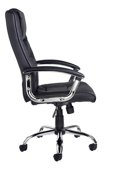 Somerset High Back Managers Chair - Black Leather Faced - Flogit2us.com