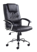 Somerset High Back Managers Chair - Black Leather Faced - Flogit2us.com