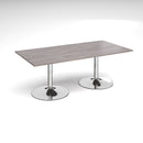 Trumpet Base Rectangular Boardroom Table - Grey Oak - NWOF
