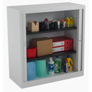 TC Steel Open Tambour Cupboard - Grey - NWOF