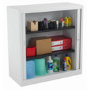 TC Steel Open Tambour Cupboard - White - NWOF