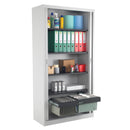 TC Steel Open Tambour Cupboard - Grey - NWOF