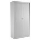 TC Steel Open Tambour Cupboard - White - NWOF