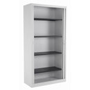 TC Steel Open Tambour Cupboard - White - NWOF