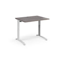 TR10 Height Settable Straight Desk - Grey Oak - NWOF