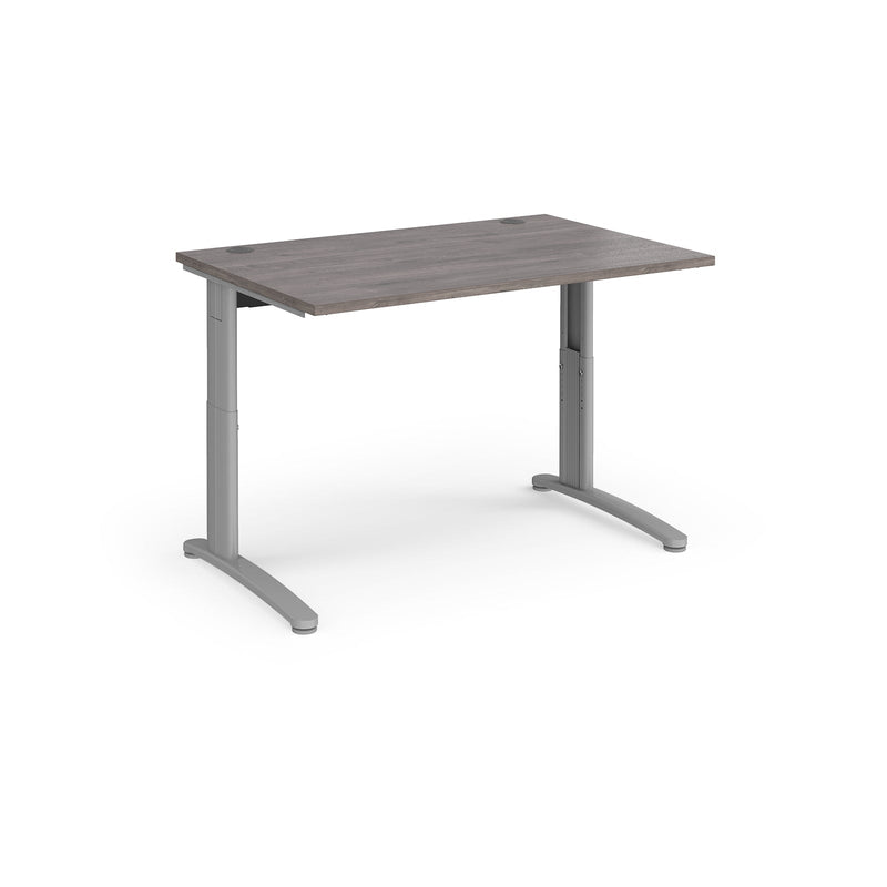 TR10 Height Settable Straight Desk - Grey Oak - NWOF