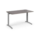 TR10 Height Settable Straight Desk - Grey Oak - NWOF