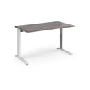 TR10 Height Settable Straight Desk - Grey Oak - NWOF