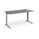 TR10 Height Settable Straight Desk - Grey Oak - NWOF