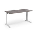TR10 Height Settable Straight Desk - Grey Oak - NWOF