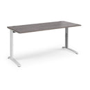TR10 Height Settable Straight Desk - Grey Oak - NWOF