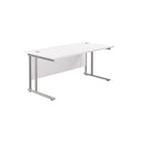 TC Office Twin Upright 800mm Deep Rectangular Desk - White - NWOF