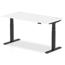 Air 800mm Deep Height Adjustable Desk With Cable Ports - White - NWOF