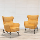 Alpha High Back Lounge Chair With Black Metal Frame - NWOF